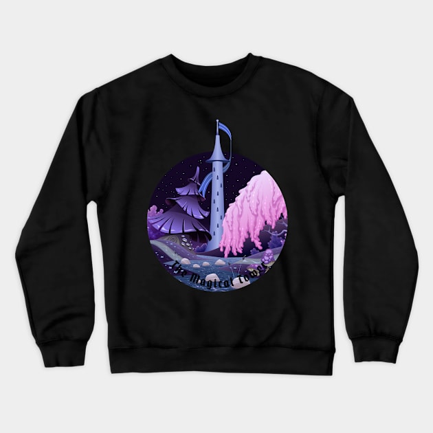 The magical Tower- Fantasy Crewneck Sweatshirt by Eva Wolf